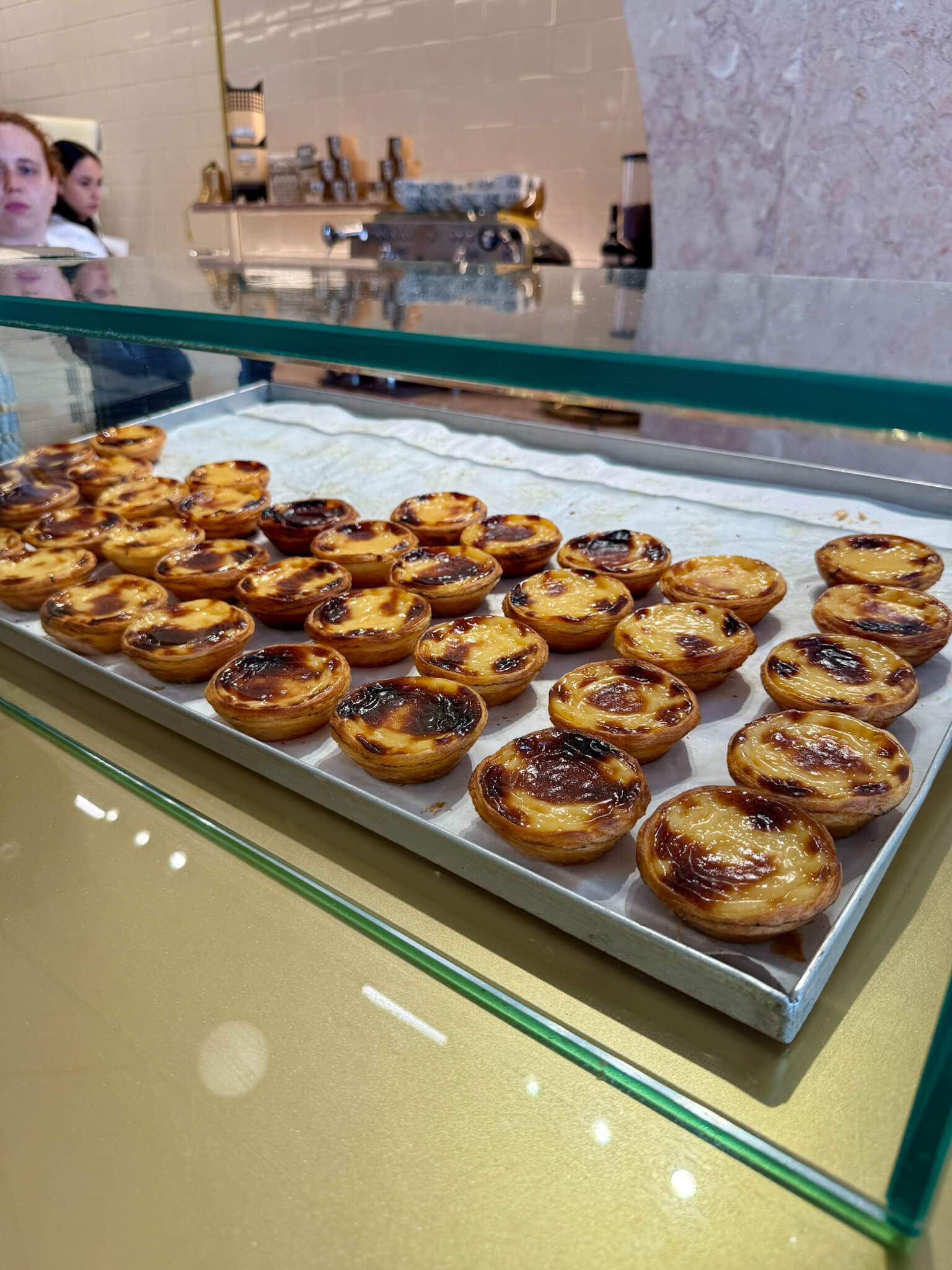 Fresh pastel de nata egg custard tarts, a Lisbon specialty